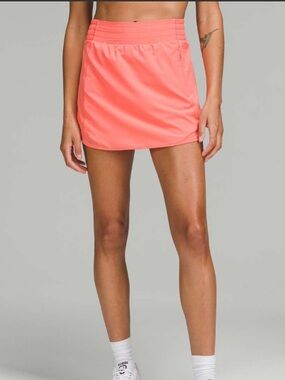 Lululemon Hotty Hot High-Rise Skirt Long Size 4 in Coral/Pink Cream